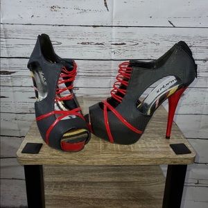 Black and Red Sporty Heels